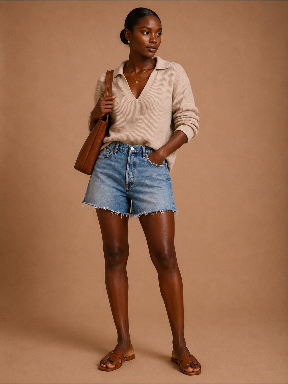 AGOLDE Parker Long Cutoff Denim Shorts Wheel Size 32
